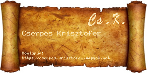 Cserpes Krisztofer névjegykártya